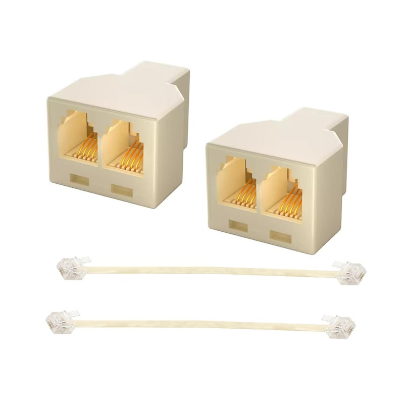 HAWAKA Telehone Ethernet Telephone Cable Adapter (Beige-L) - Image 1